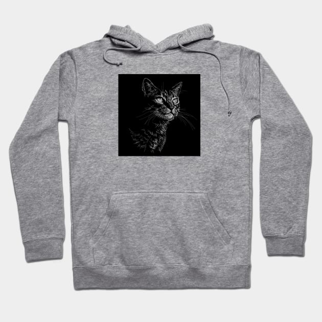 Cat draw with scribble art style Hoodie by KondeHipe